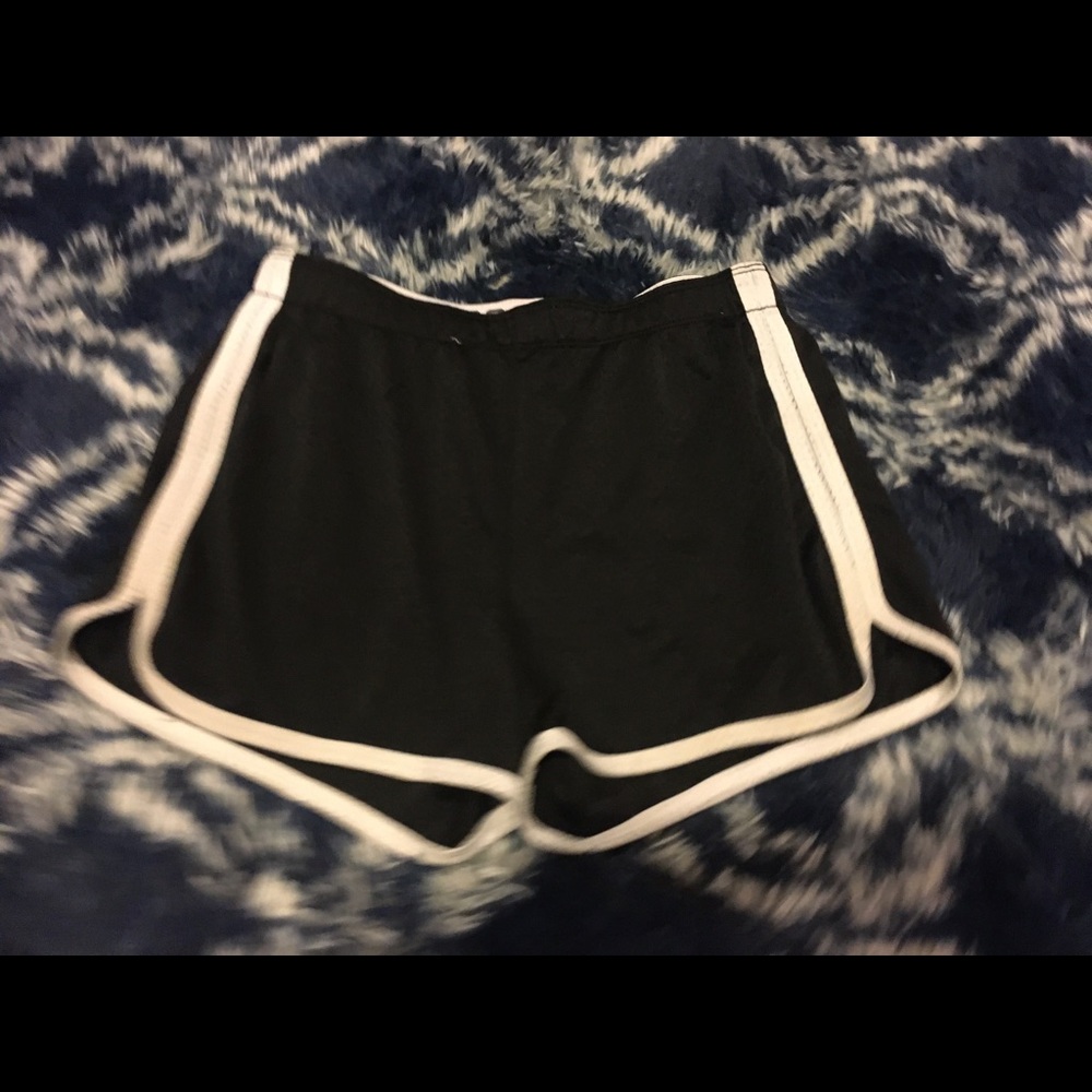 Justice girls black shorts with white strip 14/16